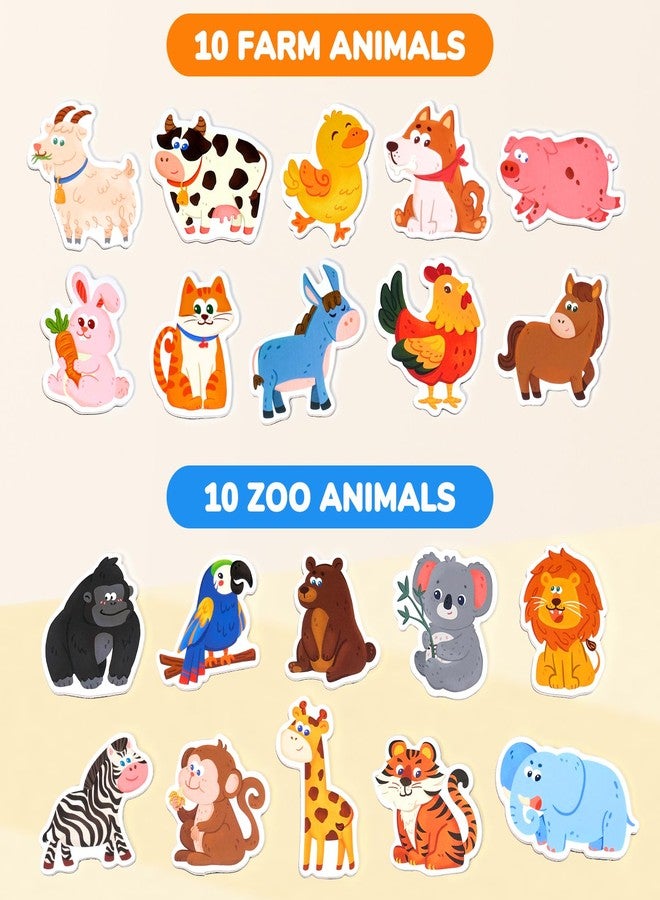 JoyCat Wooden Fridge Magnets for Toddlers, 20 Cute Animals Refrigerator Magnets for Kids, Full Back Magnetic Toys, Fun Educational Baby Learning Gifts for 2 3 4 5 Years Old - Image 2